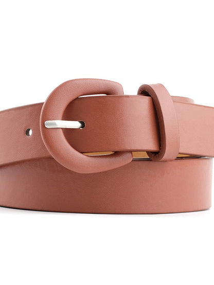 Women's Unisex PU Buckle Belt PU Leather Prong Buckle D-ring Casual Classic Party Daily Black Pink Red Brown - LuckyFash™