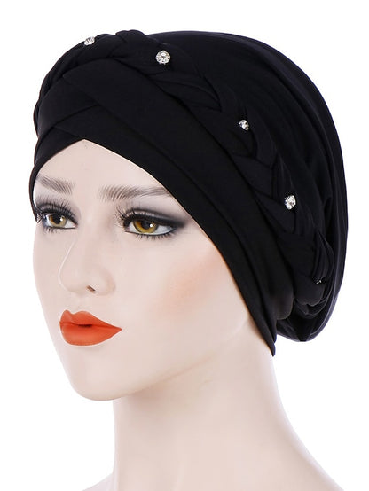 Women's Beanie Slouchy Party Wedding Street Pleated Pure Color Black White Hat Yellow Fall Winter Spring Summer - LuckyFash™