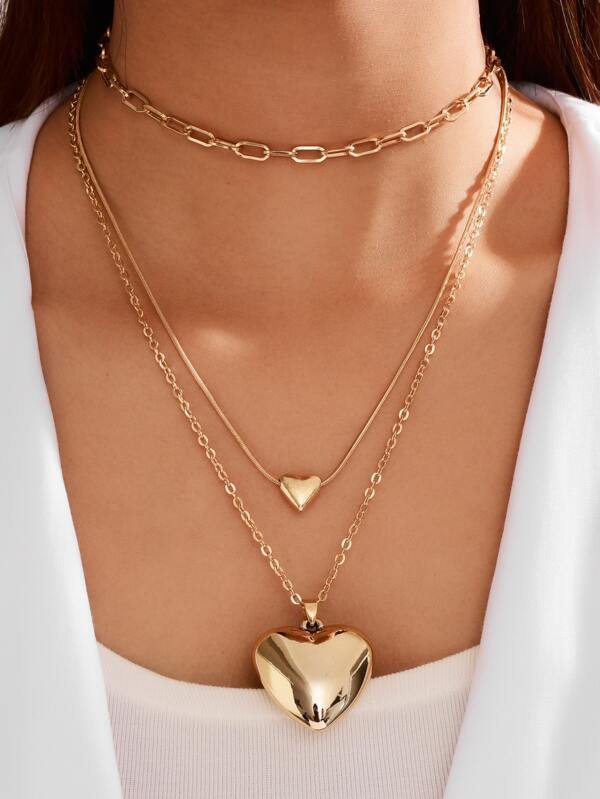 Heart Charm Layered Necklace - LuckyFash™