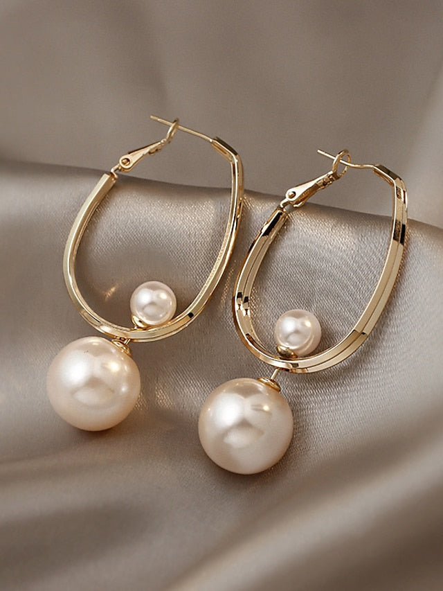 1 Pair Earrings For Women's Pearl Birthday Party Evening Engagement Imitation Pearl Alloy - LuckyFash™