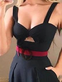 Hollow Heart Neck Solid Sling Jumpsuit - LuckyFash™