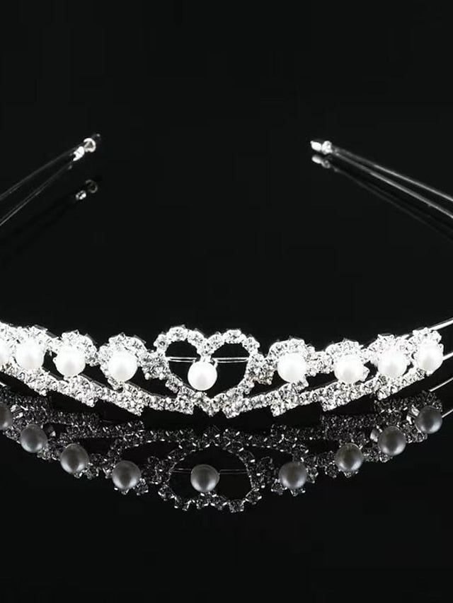 1PC Women's Headbands Headband For Wedding Party Evening Birthday Drusy Imitation Pearl Rhinestone Alloy 1 2 3 - LuckyFash™