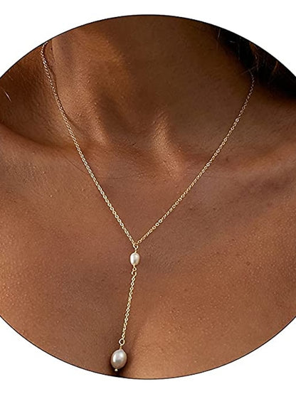 1PC Necklace 14K Gold Plated Zircon Y Lariat Necklaces Long Drop CZ Pendant Y Necklace for Women Dainty Diamond Chain Necklace Fashion Jewelry for Women - LuckyFash™