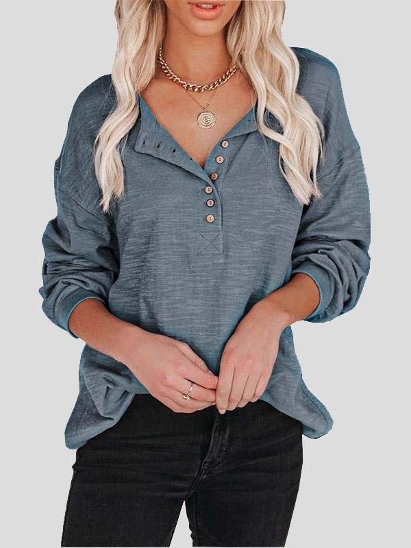 Women's Blouses Buttoned Lantern Sleeve Long Sleeve Blouses - LuckyFash™