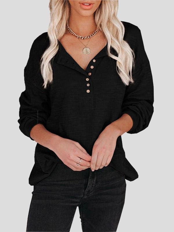 Women's Blouses Buttoned Lantern Sleeve Long Sleeve Blouses - LuckyFash™