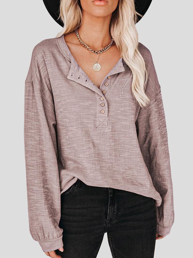 Women's Blouses Buttoned Lantern Sleeve Long Sleeve Blouses - LuckyFash™