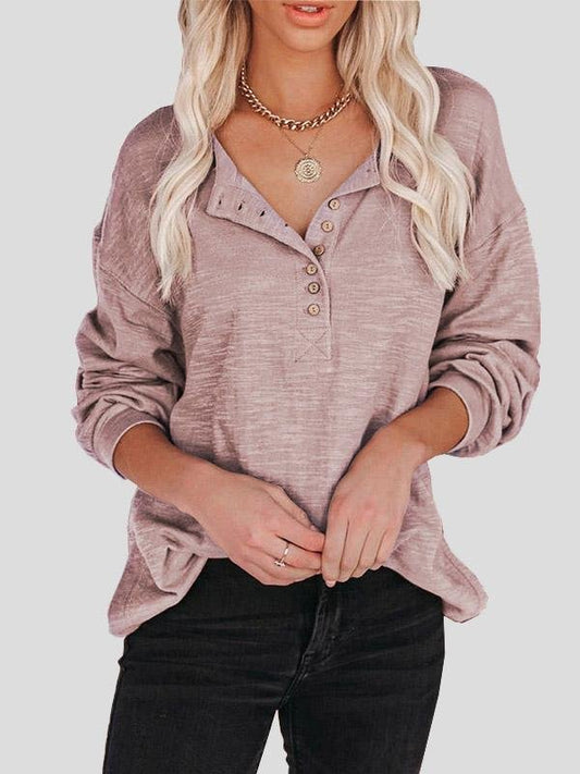 Women's Blouses Buttoned Lantern Sleeve Long Sleeve Blouses - LuckyFash™