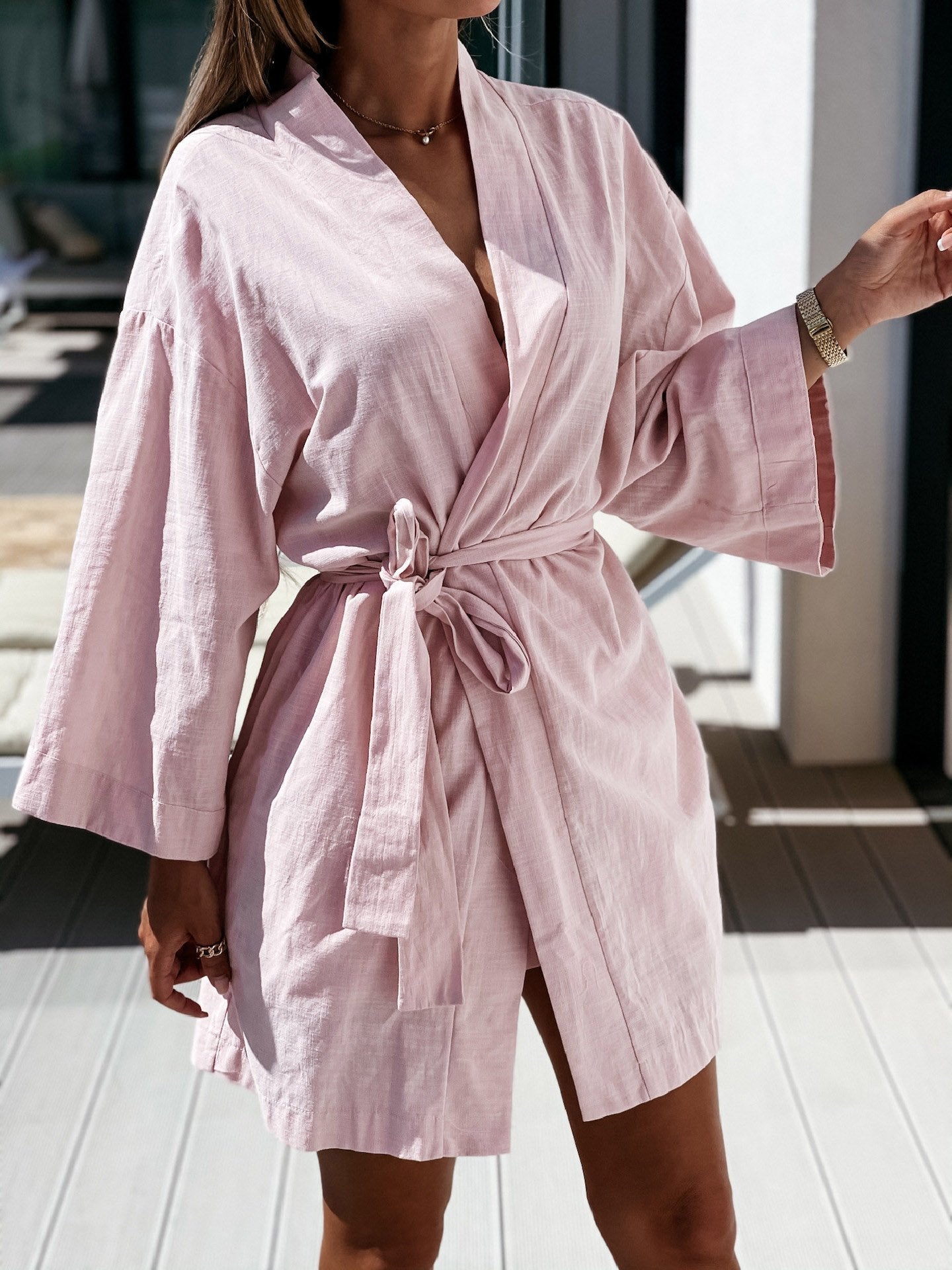 Women's Dresses Loose Long Sleeve Belted Shirt Dress - LuckyFash™