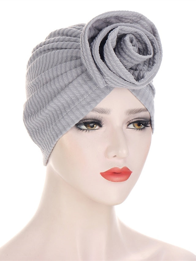 7 Colors Choice Fashion Muslim Women Big Flower Turban Hat Scarf Headwrap Hair Care Beanie Hijab Headwear Hair Accessories - LuckyFash™