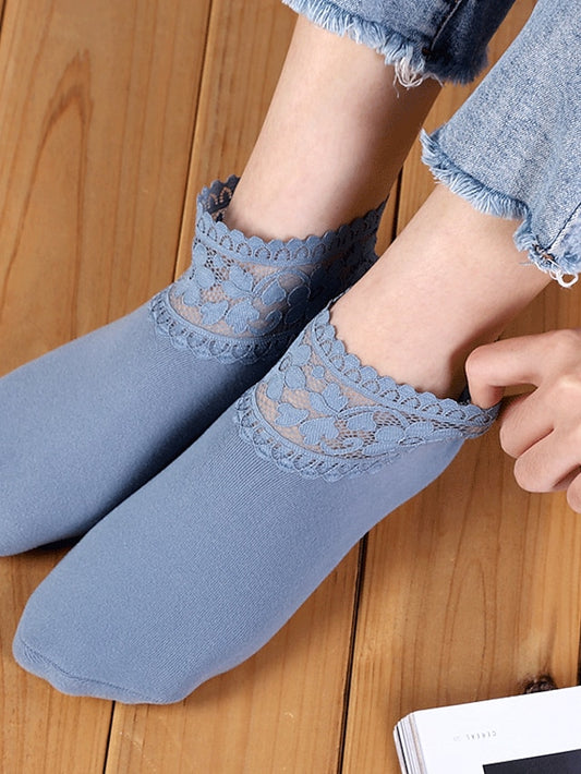 Anckle Socks Low Cut Socks Daily Solid Colored Cotton Simple Style Casual 1 Pair for Women - LuckyFash™