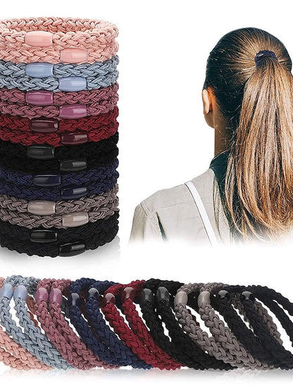 12pcs Women's Weaved Hair Ties Hair Tie For Daily Thread Cord - LuckyFash™