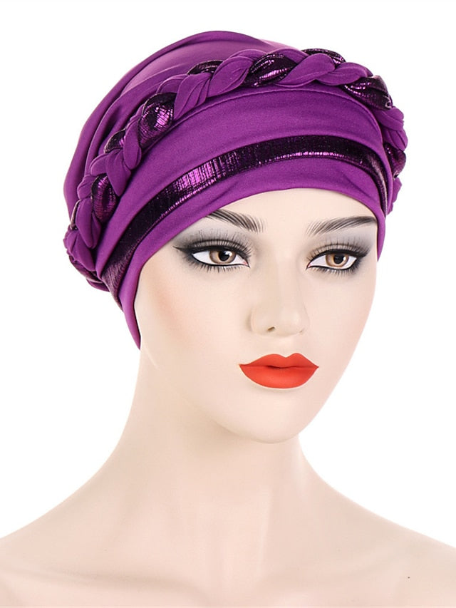 8 Colors Muslim Women Inner Caps Braided Bandanas Hijab Comfort Fashion Turban Hat Colorful Chemo Hats Head Wearing turbante - LuckyFash™