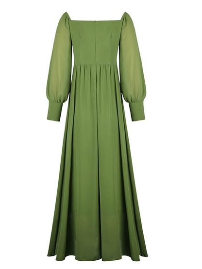Womenâ€˜s Prom Party Dress Swing Dress Long Dress Maxi Dress Green Black Purple Long Sleeve Pure Color Cold Shoulder Fall Autumn Off Shoulder Winter Dress Evening Party Loose Fit 2023 S M L XL - LuckyFash™