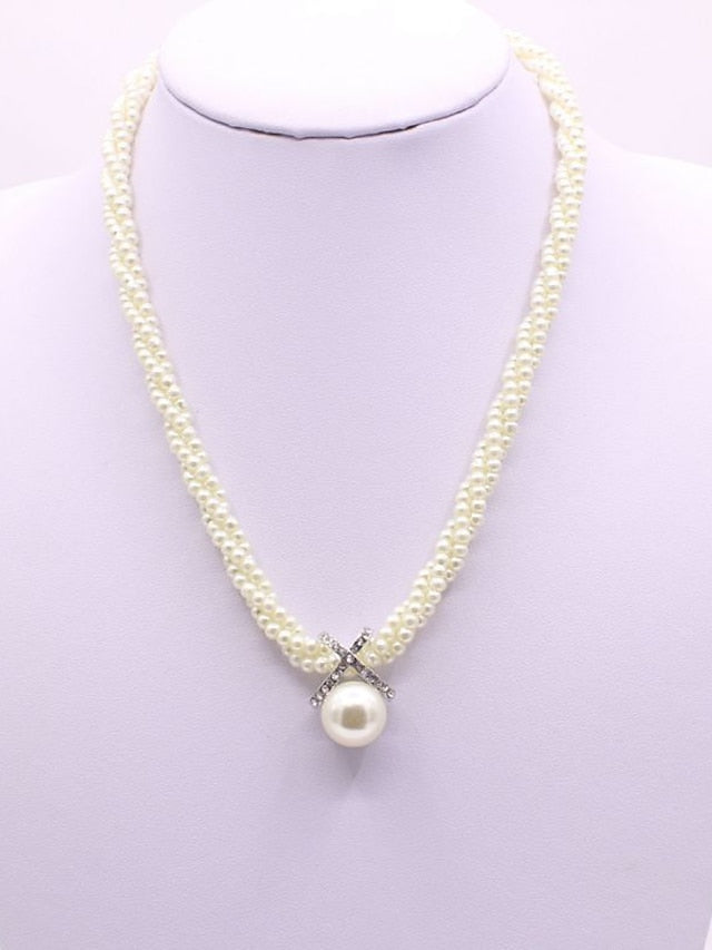 1PC Pendant Necklace For Women's Wedding Daily Imitation Pearl Classic - LuckyFash™