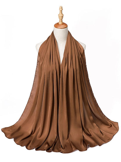 Muslim Scarf Crinkled Shawl Women Abaya Solid Hijab Ramadan Hijabs For Woman Abayas Dress Turban Instant Scarf for Women - LuckyFash™