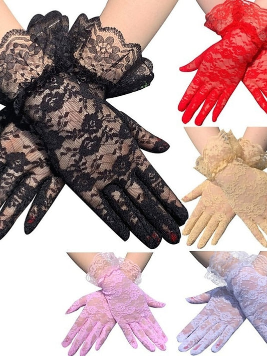 Gloves Lace Gloves Wedding Party Evening Gift Polyester Simple Bridal Gloves Sexy 1 Pair for Women - LuckyFash™