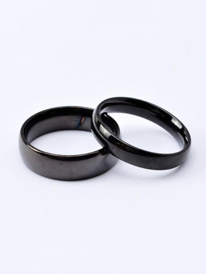 Couple Rings Band Ring For Wedding Anniversary Gift Titanium Steel Gold Plated Classic Love Friendship Gold Black for Women - LuckyFash™