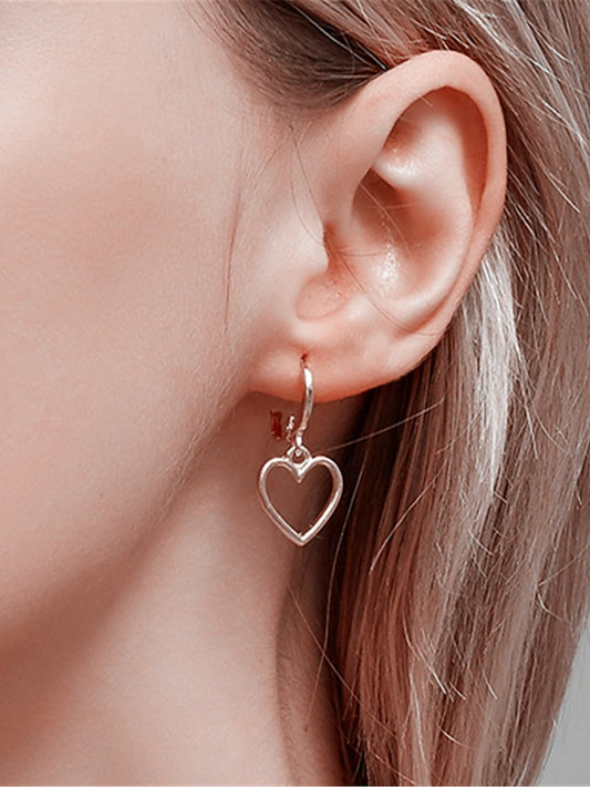 1 Pair Drop Earrings For Women's Birthday Gift Prom Alloy Heart Sweet Heart - LuckyFash™