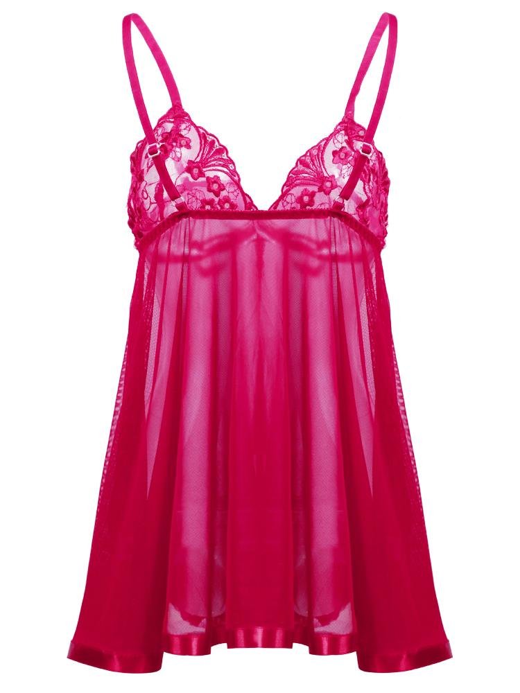 Lace Embroidered Sequin Nightdress Lingerie - LuckyFash™