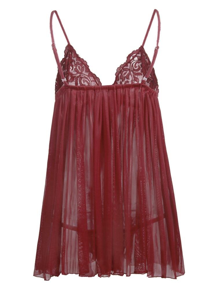 Lace Solid Color Suspender Nightdress - LuckyFash™