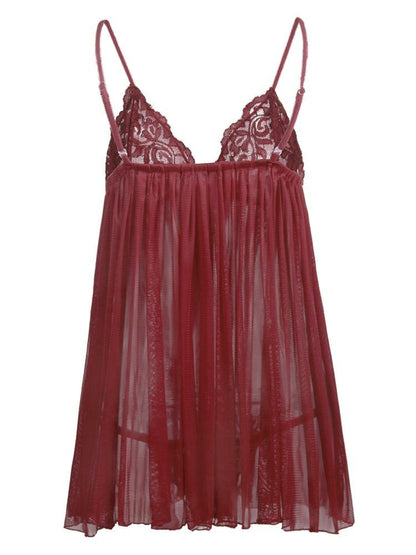 Lace Solid Color Suspender Nightdress - LuckyFash™