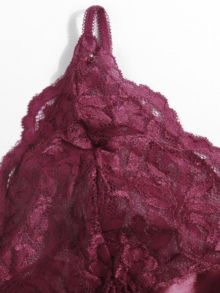Lace Solid Color Suspender Nightdress - LuckyFash™