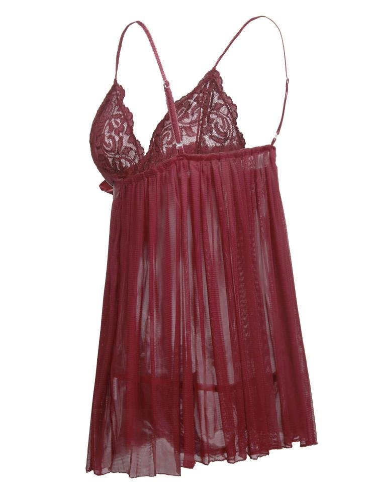 Lace Solid Color Suspender Nightdress - LuckyFash™