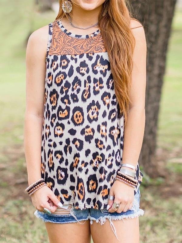 Leopard Print Sleeveless Tank Top - LuckyFash™