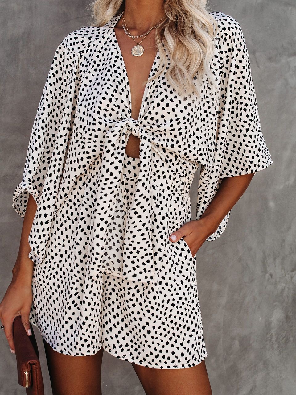 Leopard Print V-neck Loose Jumpsuit - LuckyFash™