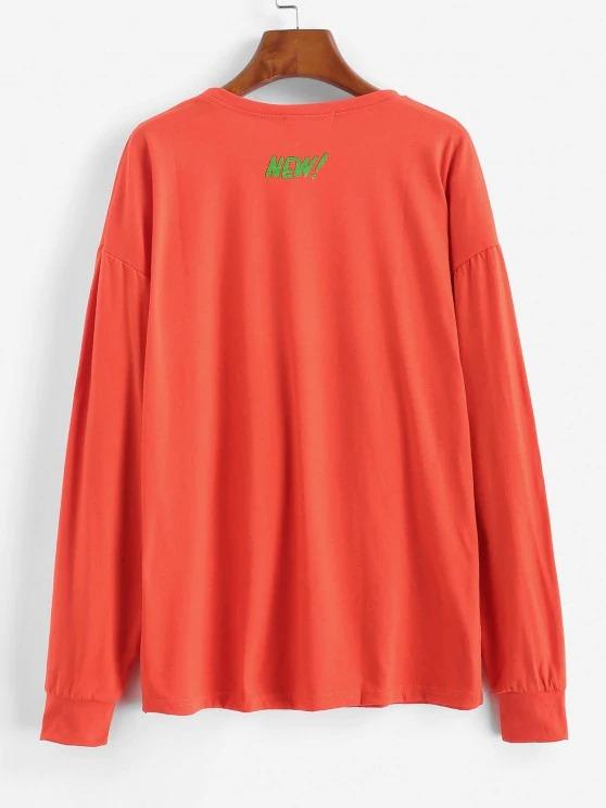 Letter Car Print Drop Shoulder Sweatshirt - LuckyFash™