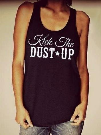 Letter Print Scoop Neck Vest - LuckyFash™