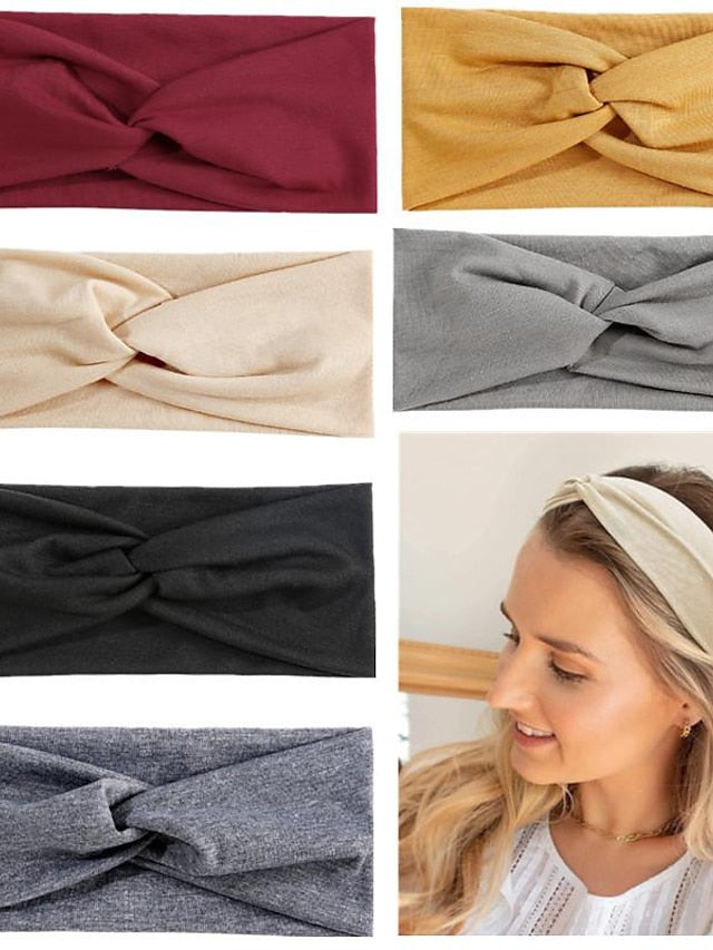 amazon candy color cross hairband women sports headband yoga sweat absorbing stretch bandana headband fashion headwear - LuckyFash™