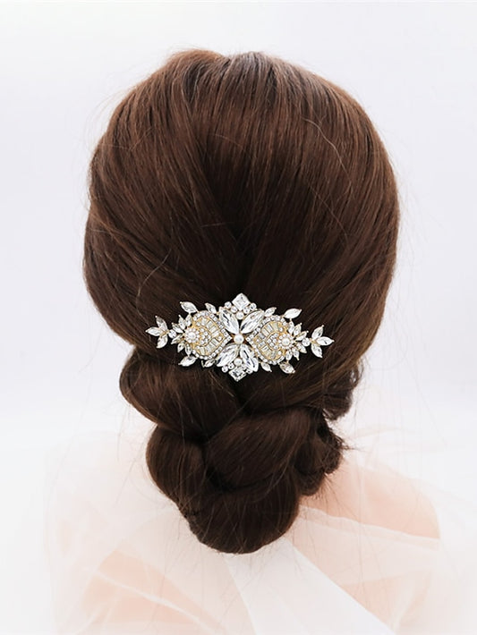 1pc Women's Hair Combs Hairpin Comb For Wedding Party Evening Gift Date Creative Classic Rhinestone Alloy Silver Golden - LuckyFash™