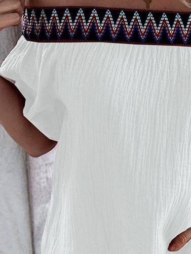 Loose One Neck Off Shoulder Short Sleeve T-Shirts - LuckyFash™