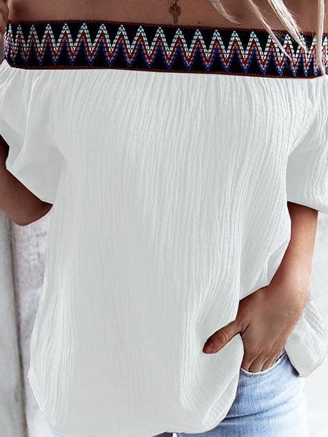 Loose One Neck Off Shoulder Short Sleeve T-Shirts - LuckyFash™