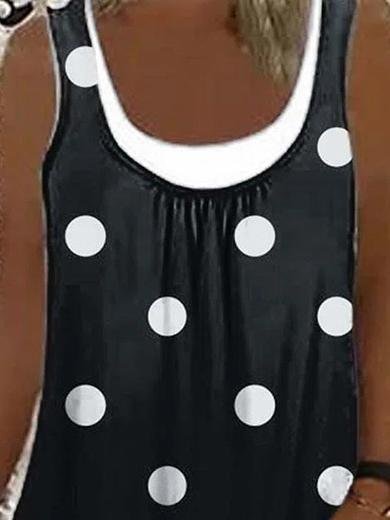 Loose Polka Dot Sleeveless Casual Dress - LuckyFash™
