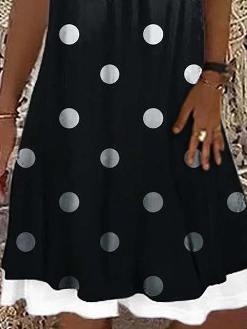 Loose Polka Dot Sleeveless Casual Dress - LuckyFash™
