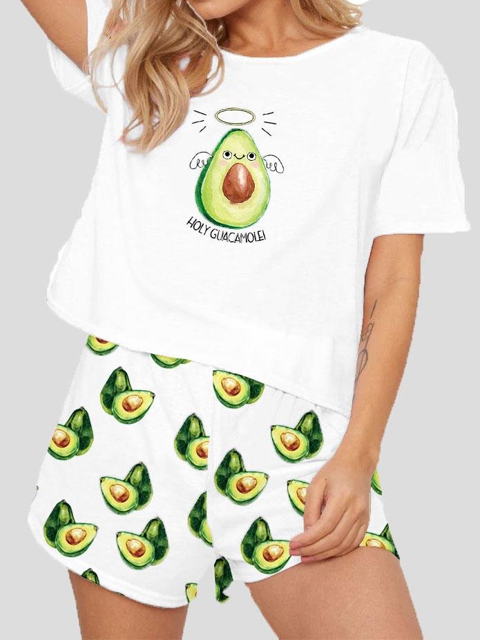 Loose Printed Short Sleeve T-Shirt Shorts Loungewear - LuckyFash™