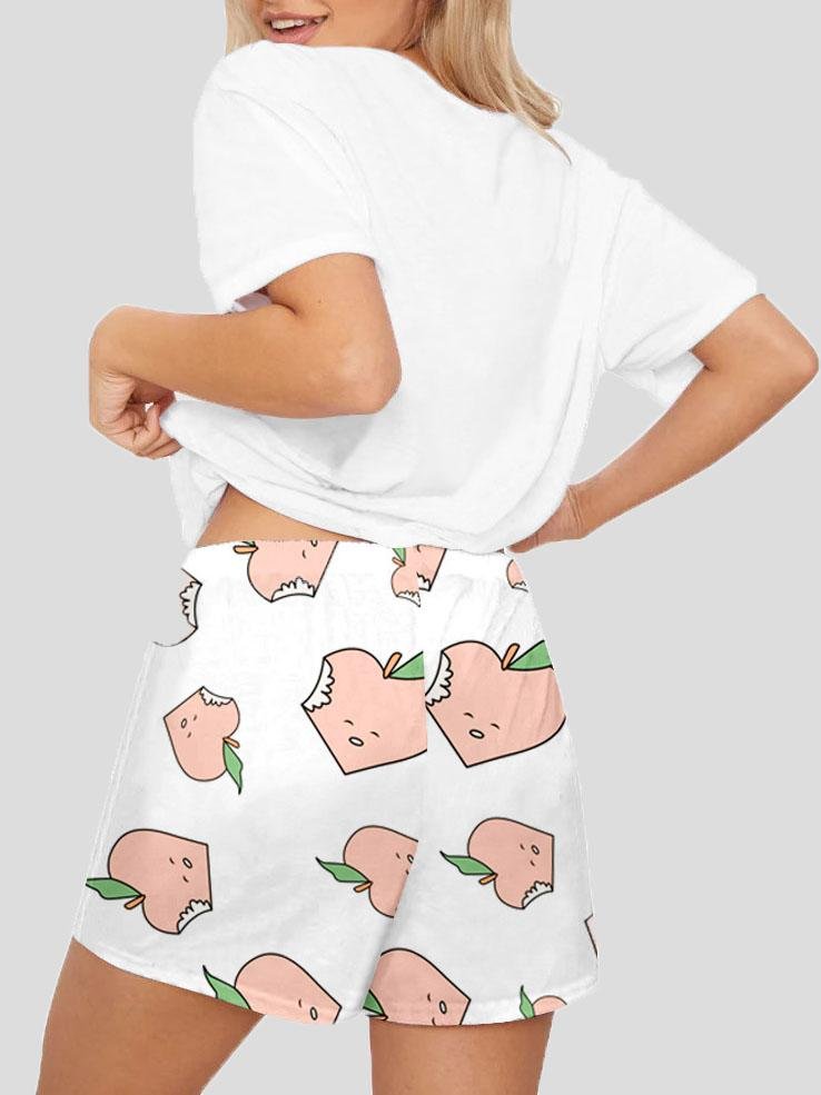 Loose Printed Short Sleeve T-Shirt Shorts Loungewear - LuckyFash™