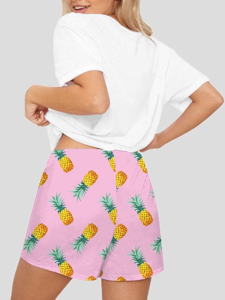 Loose Printed Short Sleeve T-Shirt Shorts Loungewear - LuckyFash™