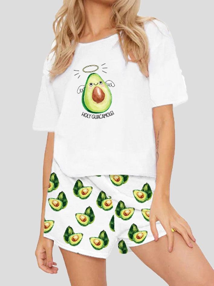 Loose Printed Short Sleeve T-Shirt Shorts Loungewear - LuckyFash™