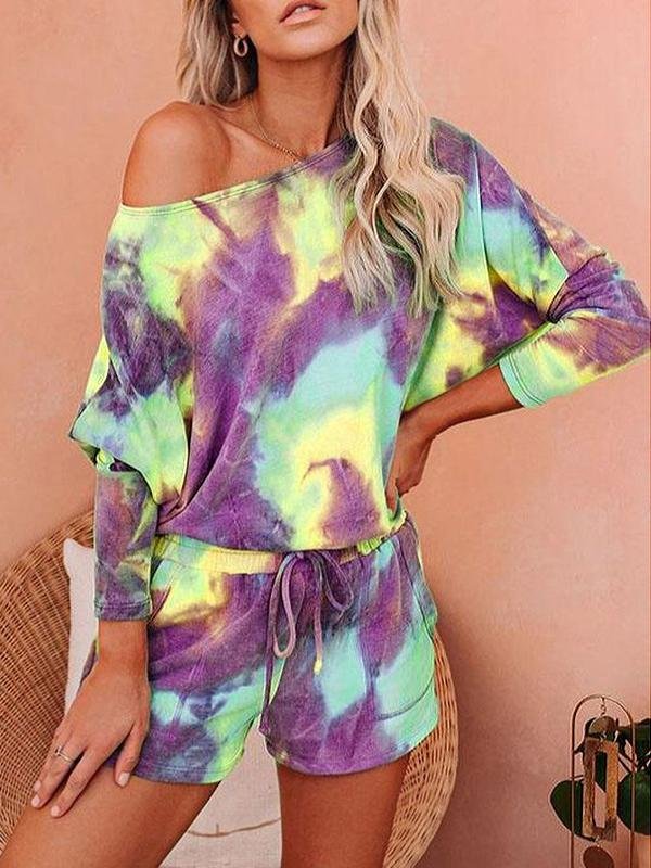 Loose Tie-Dye Printing Home Wear Casual Suit - LuckyFash™