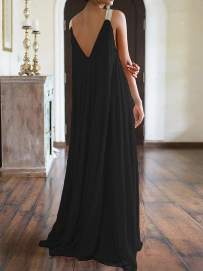 Loose V-Neck Sleeveless Bohemian Dress - LuckyFash™
