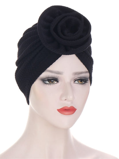 7 Colors Choice Fashion Muslim Women Big Flower Turban Hat Scarf Headwrap Hair Care Beanie Hijab Headwear Hair Accessories - LuckyFash™