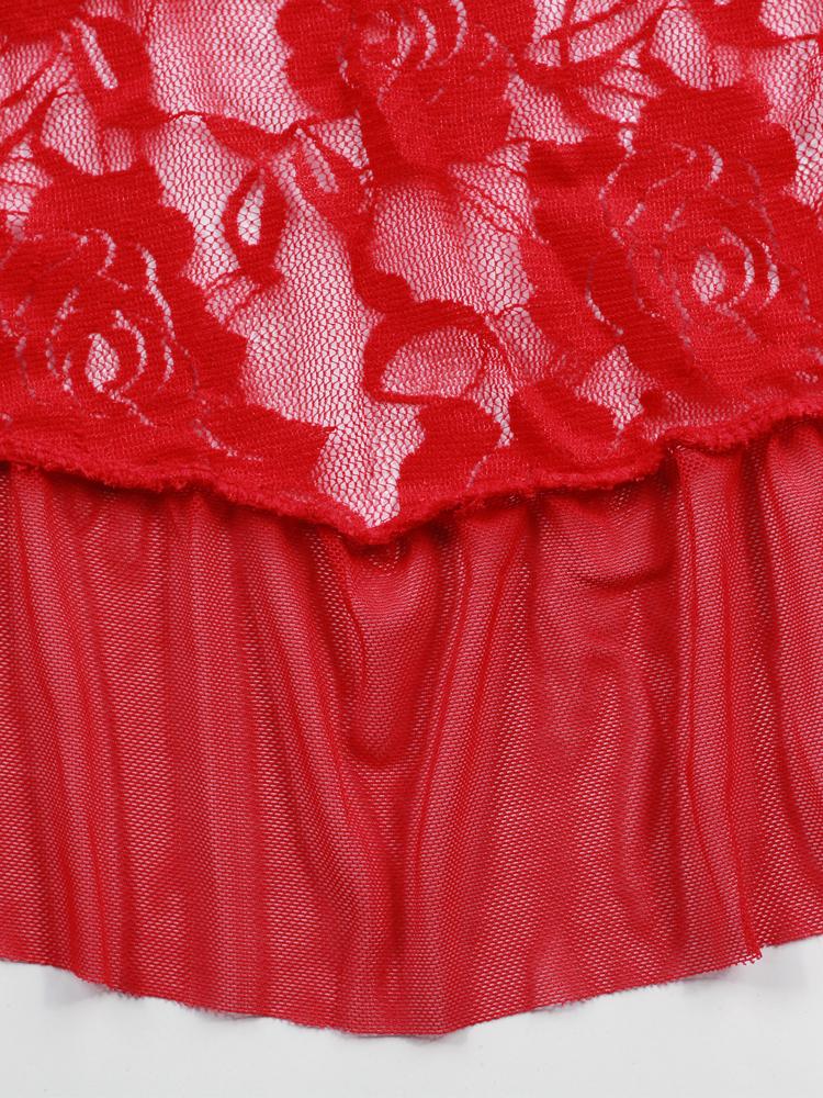 Mesh Lace Rose Flower Lingeries Dress - LuckyFash™