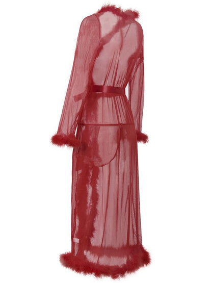 Mesh Plush Lingeries Long Dress - LuckyFash™