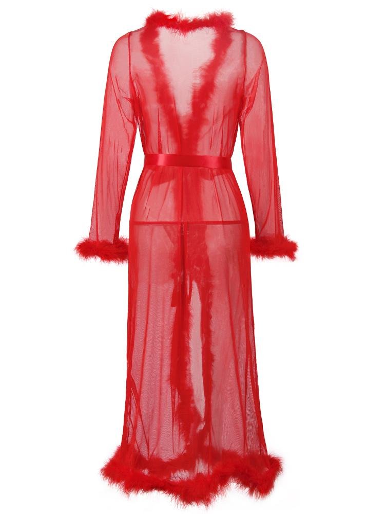 Mesh Plush Lingeries Long Dress - LuckyFash™