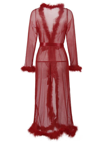 Mesh Plush Lingeries Long Dress - LuckyFash™