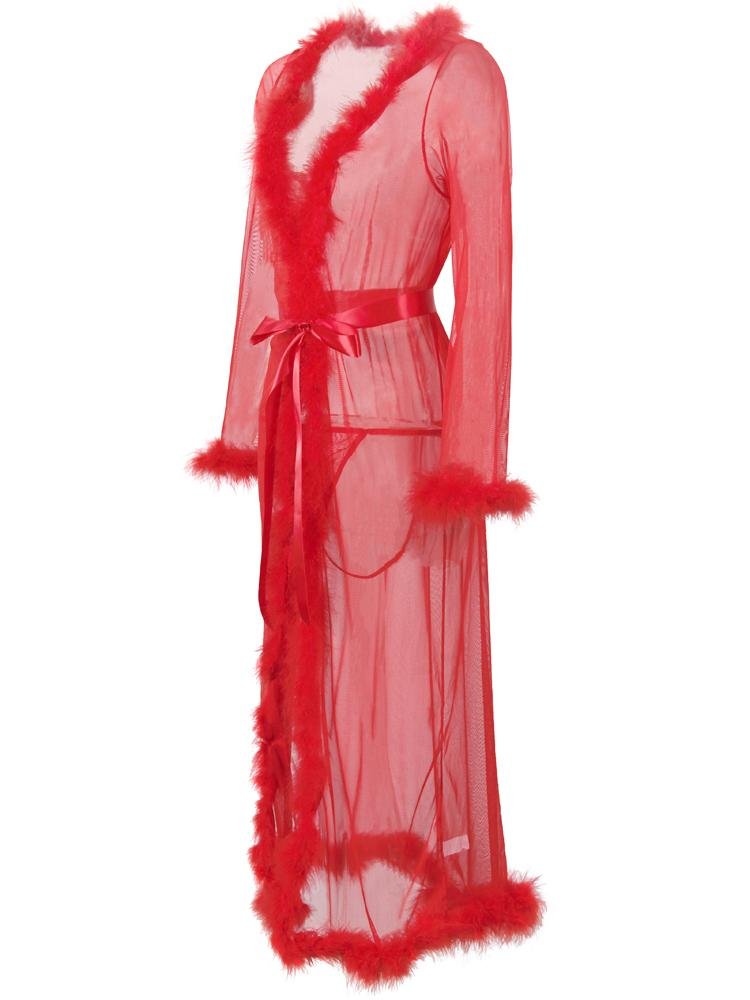 Mesh Plush Lingeries Long Dress - LuckyFash™