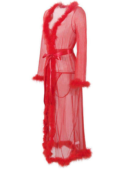 Mesh Plush Lingeries Long Dress - LuckyFash™